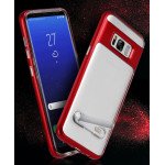 Wholesale Samsung Galaxy S8 Clear Armor Bumper Kickstand Case (Red)